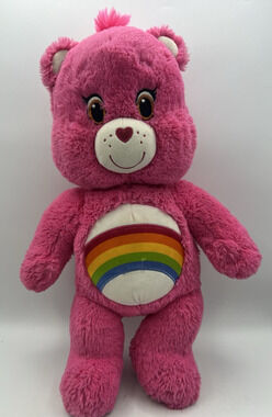 Build A Bear Care Bears Cheer Bear Pink Rainbow Plush Stuffed Animal 17"